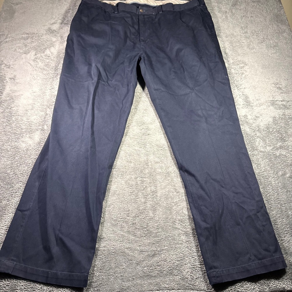 Polo Ralph Lauren Classic Fit Navy Blue Cotton Chino Pants Mens 44x32 Flat Front